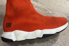 BALENCIAGA KIDS Red ‘SPEED’ SOCK SNEAKERS SIZE 9-9.5 ORIGINALLY $359