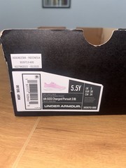 Under Armour Charged Pursuit 3 BL Kids Sneaker size US 5.5Y / 7 Womens Pink Mesh