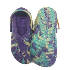 CROCS Kids Size J2 Classic Lined Marbled Clog K Lightweight Slip On Clogs Shoes