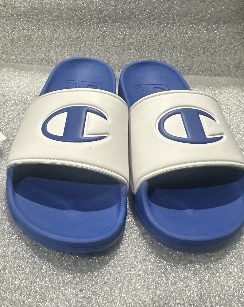 New – Champion Youth Squishy Slide Sandals Size 4Y Blue/White