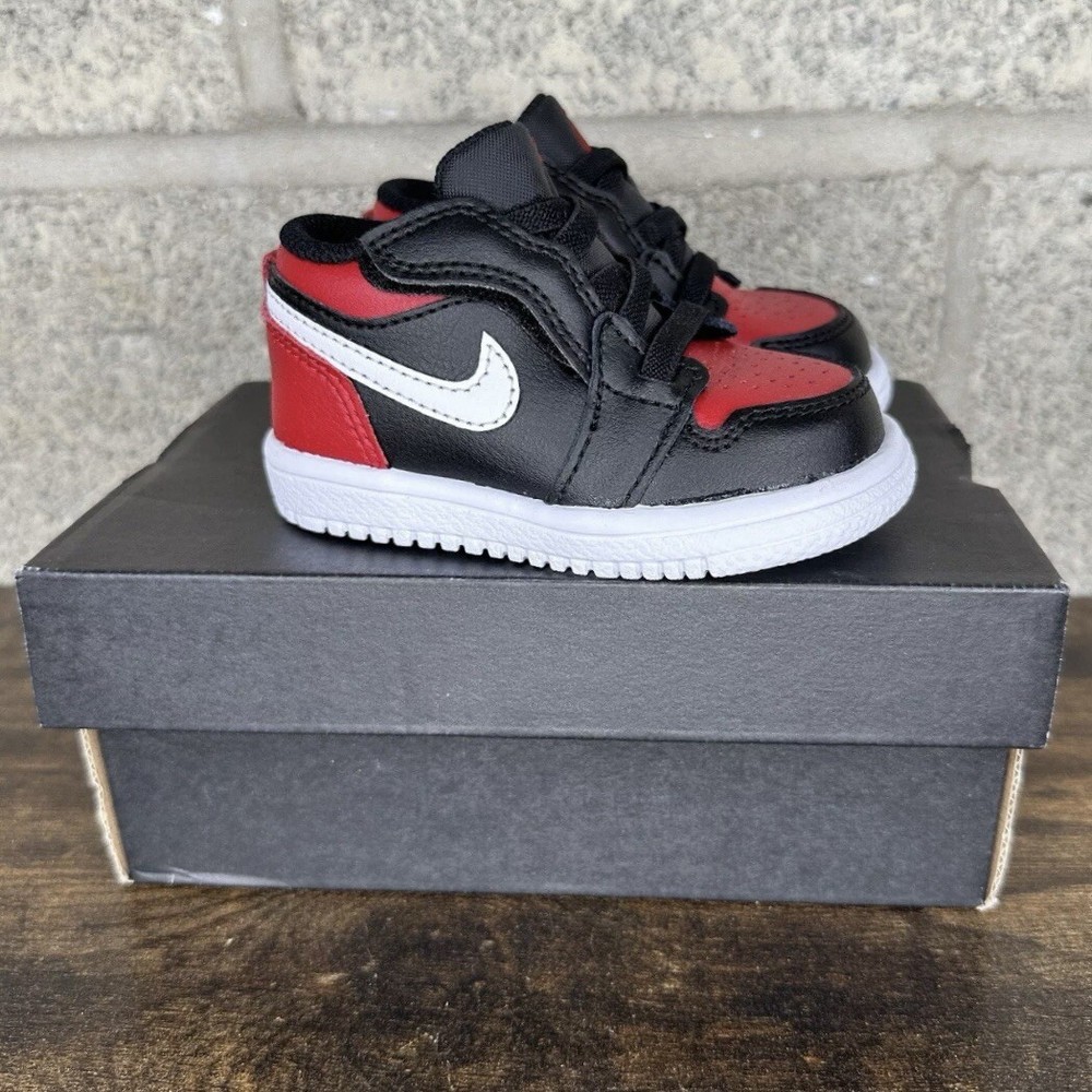 New Nike Air Jordan 1 Low ALT (TD) WHITE-BLACK-GYM RED CI3436-066 Size 4C