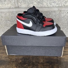 New Nike Air Jordan 1 Low ALT (TD) WHITE-BLACK-GYM RED CI3436-066 Size 4C
