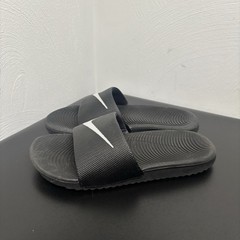 NIKE KIDS KAWA SLIDES (GS/PS) BLACK / WHITE 819352 001 Size 1Y SLIP ON ATHLETIC