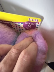 Tie-Dye Peeps Easter Bunny Slippers & Headband Set Girls Size M (13-1 Fluffy