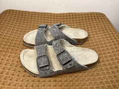Birkenstock Arizona Shearling Kids US 1 EU 32 Wool Lined Grey Sandals