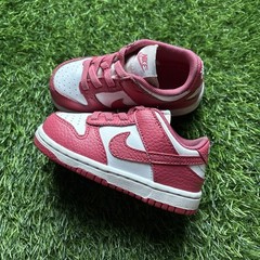Nike Dunk Low TDE Archaeo Pink White Leather Unisex Kids Sneaker US Size 7C