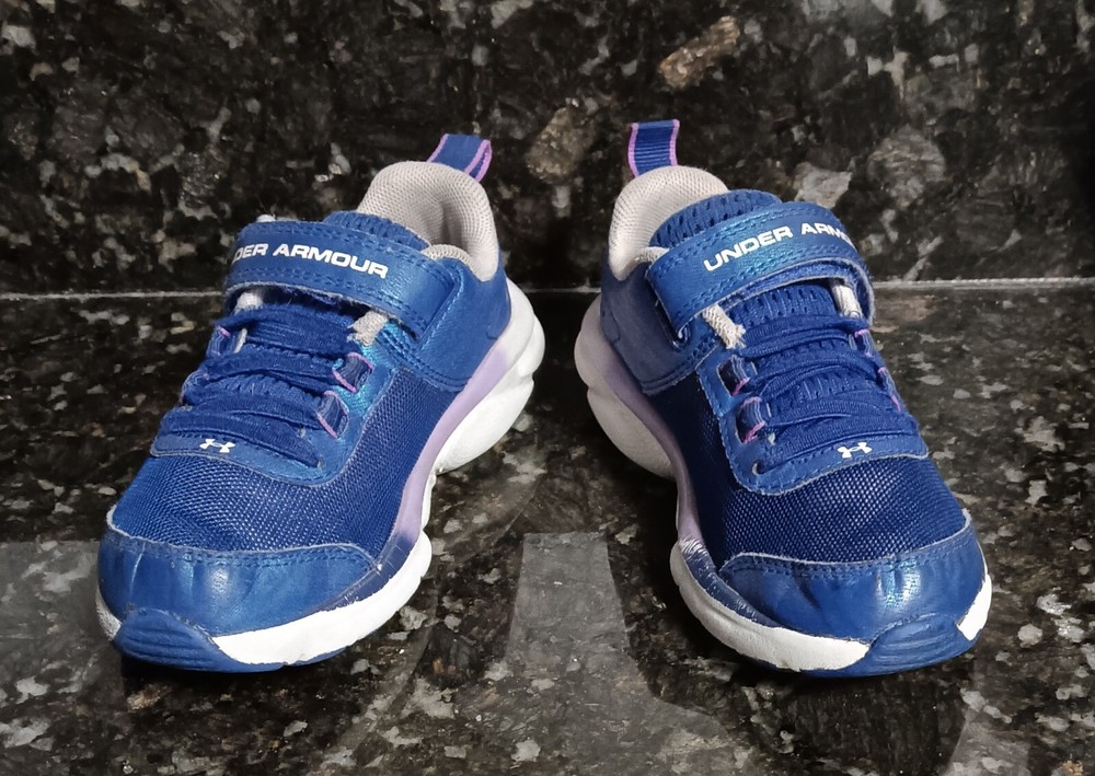 Under Armour GPS Assert 11k AC Blue/Purple White 3023947-400 PreSchool Great Con