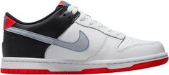 Big Kid’s Nike Dunk Low White/Wolf Grey-Lt Crimson (DH9765 103) – 4.5