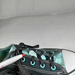 Converse All Star Junior Double Tongue Sneakers Sz 4 Junior Black Aqua Hot Pink