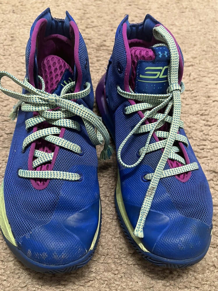 Under Armour Wardell SC Stephen Curry Size 5Y Sneakers Blue And Green Shoes