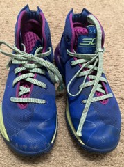 Under Armour Wardell SC Stephen Curry Size 5Y Sneakers Blue And Green Shoes