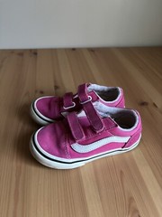 Vans Little Kids Old Skool V Classic Skate Shoes Bubble Gum Dark Pink Sneakers