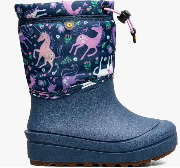 Bogs Snow Shell Boots-Unicorn Meadow (Toddler/Little Big Kid), Indigo Multi 5 US