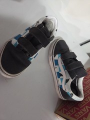 Kids Vans 13.5 Glow Checkerboard Sharks