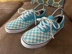 Vans Era Scuba Blue Sneakers Checkered Sz 7w/7k 10 1/2” Long Sole EUC