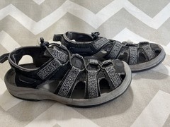L.L.Bean Kids Sport Sandals Size 6.5 Gray Black Closed Toe Outdoor
