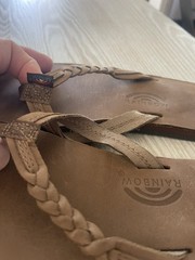 Rainbow Sandals Kids Single Layer Leather Braided Size 13/ 1 Espresso Brown Flop