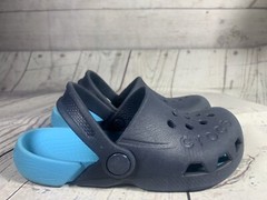 Crocs kids size c11 classic electro clogs blue