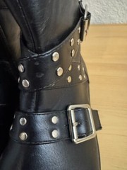 Fabkids Studded Strap Moto Boots Black Size 13