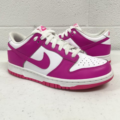 Nike Dunk Low GS Pink/White Leather Low Top Sneakers Youth Size 6Y / Womens 7.5