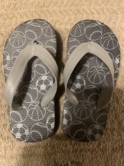 NWOT Childrens summer flip-Flops/baseball/Gray/6.5/Summer/Spring/Cool/Cushion/ca