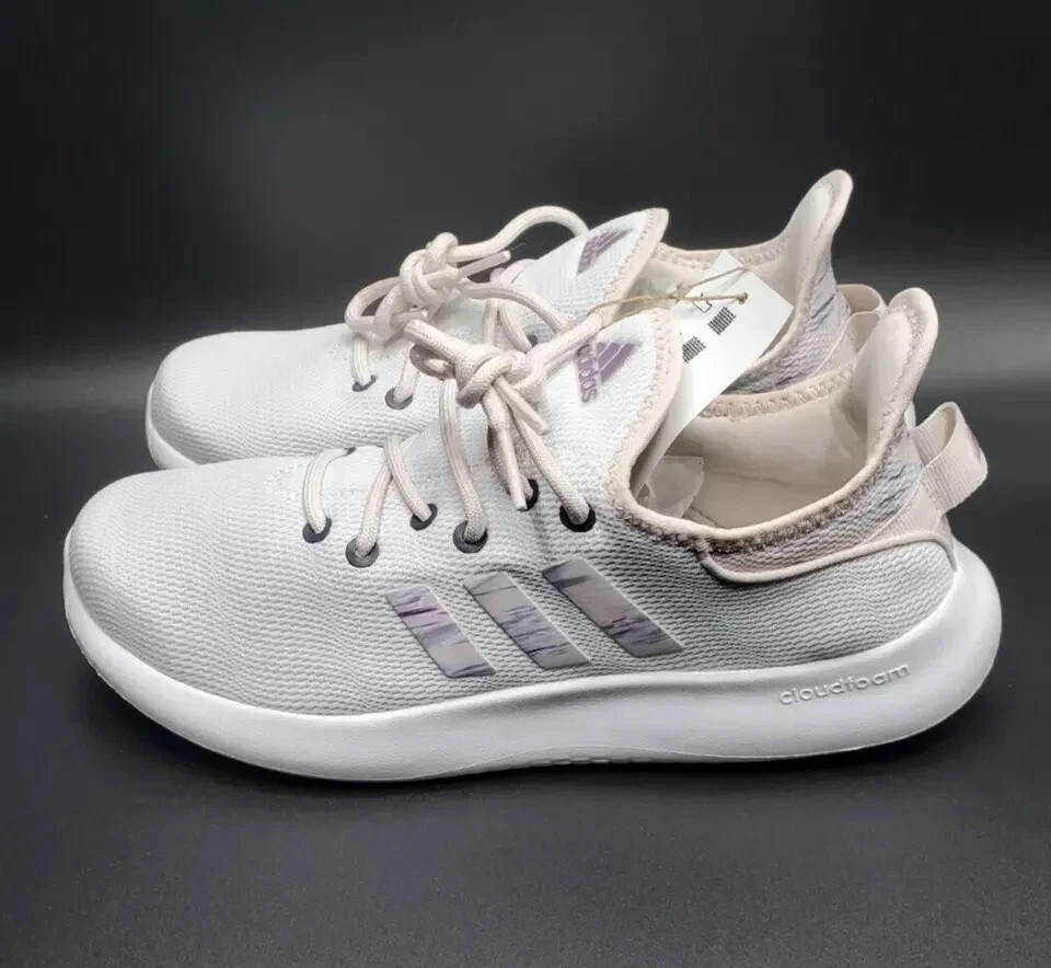 Kids Adidas Cloudfoam PURE SPORTSWEAR Shoes Size 6 New White/Pink/Purple