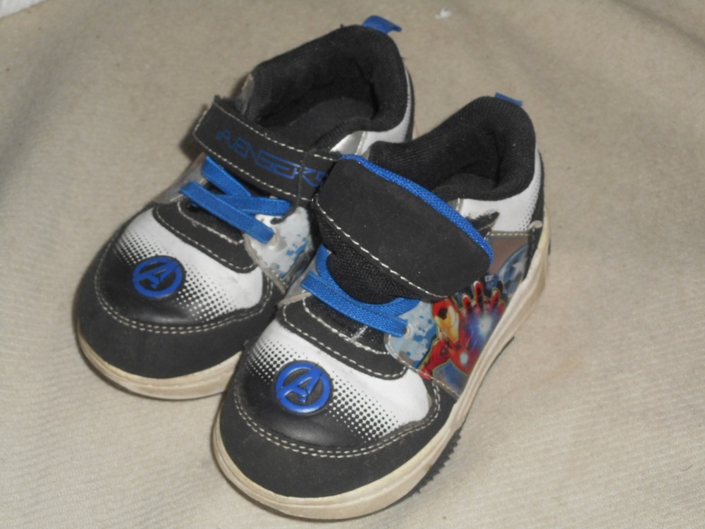 Marvel Avengers Kids Shoes Size 8 Iron Man Captain America Sneakers