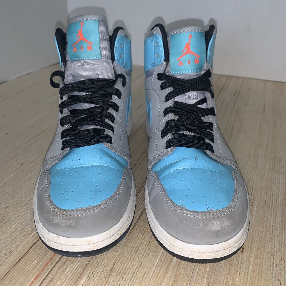 Air Jordan 1 Retro High GS Tide Pool GS 332148-027 Youth Size 5.5 Blue/Gray