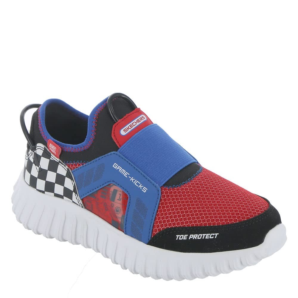Skechers Boy’s Depth Charge 2.0-Double Point Sneaker, Blue/Multi, 3 Little Kid
