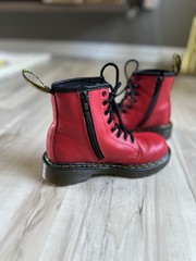 Dr. Martens 1460 Pascal Junior Red Leather Boots Kids US 12 UK 11 Side Zip