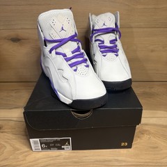 NEW! Nike Air Jordan True Flight GS Base Gray / Purple Venom 343795 052 Size 6y
