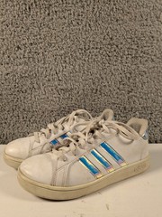 Adidas Neo Grand Court Sneakers Kids 2.5 White Blue Iridescent