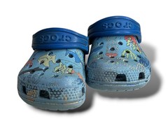 Crocs Classic Pool Party Clogs Kids Size C6 Blue Sea Creature Pattern
