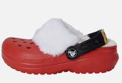 Crocs Classic Lined Santa Claus Clogs Kid Size J3 Slip-On Shoes Christmas