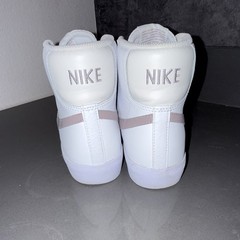 Nike Blazer Mid High Top Leather Sneakers White/Pink Kids 5Y DA4086-121