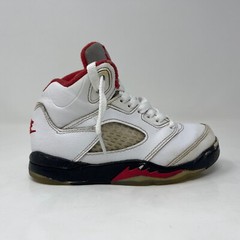 Nike Air Jordan 5 Retro White Shoes SneakersB Boys Size 10.5C 440889-102