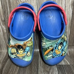 Crocs Superman Blue Red Rubber Clogs Slip On Shoes Little Kids Size 1