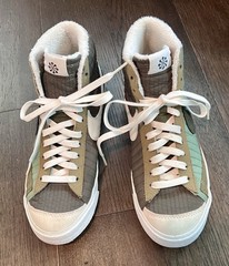 Nike Blazer Mid ‘77 GS Patchwork Green Suede Sequoia Quilted Sneakers 7Y W 8.5