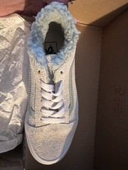 VANS Old Skool Suede Sherpa Turtle Fur Sneakers Kids Size 1