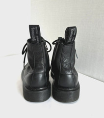 Dr. Martens Pascal Mono 1460 Black Leather Zipper Unisex Kids Combat Boot Size 1