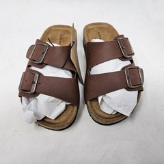 LUCKY BRAND Blanc Double Strap Buckle Suede Cork Sandals / Kid’s US 2 – MSRP $85