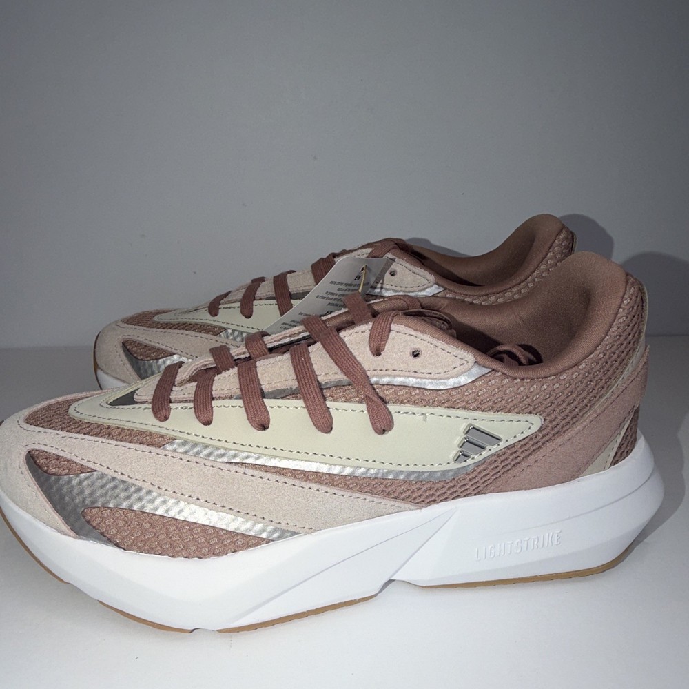 adidas Lightblaze Low Top Lace-Up Pink/Beige/White Kids 6 JR3456