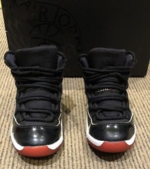 2019 Air Jordan 11 Retro PS ‚Bred‘ 378039-061 Black/True Red/White Size 13C