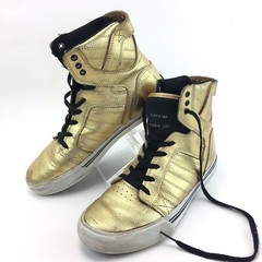 Supra S13021K Muska 001 Skytop Gold Lace-Up High Top Sneakers Youth US 6