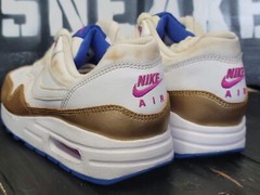 2018 Nike Air Max 1 Gold/White Running Trainers Shoes 807605-103 Kid Girl 4 4y