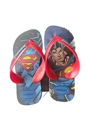 Havaianas Max Heroes Flip Flop Sandal Blue Star Size 11/12C Unisex Little Kid