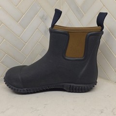 Merry People Rubber Rain Boots Black Pull-On Ankle Round Toe Unisex Kids US 12