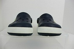Kids CROCS Crocband ii.5 Water Friendly Clogs Blue Neon Stripe Juniors Sz 3 VGUC