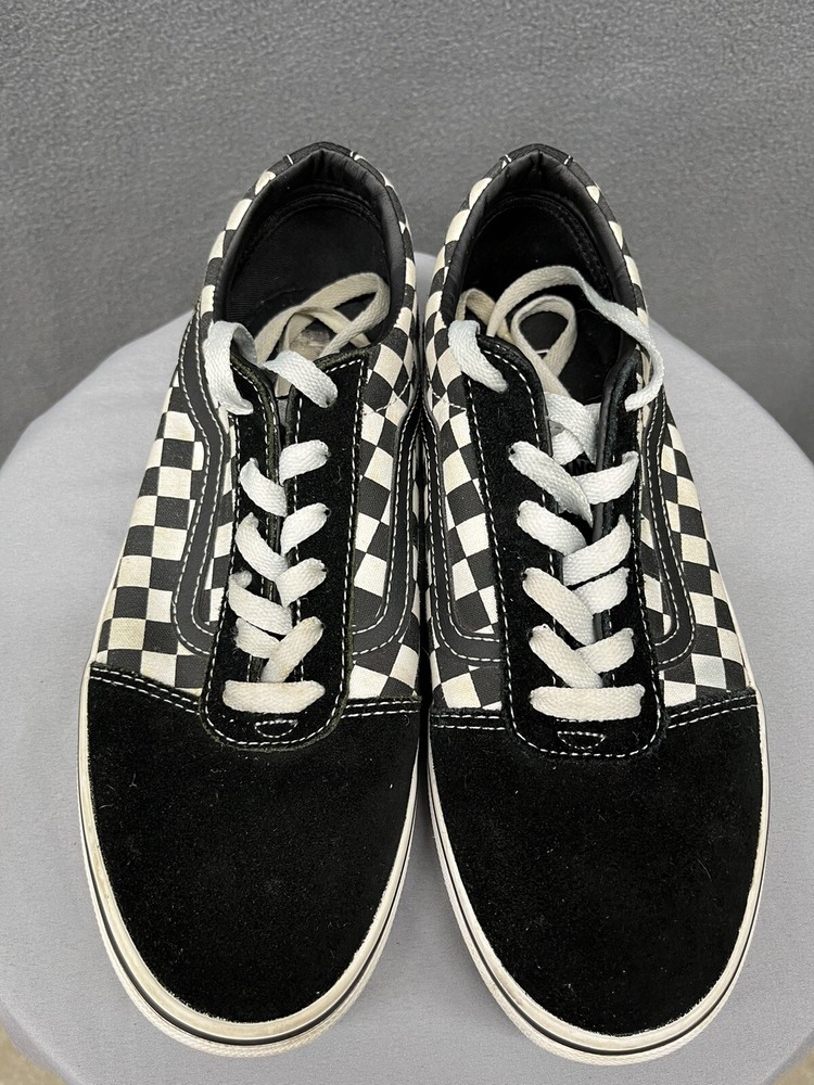 Vans Old Skool Shoes Youth 6.5 Checkerboard Black White Lace Up Skater Hip Hop