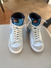 Nike blazer mid 77 white blue and orange youth 5 – Pre owned, good condition.